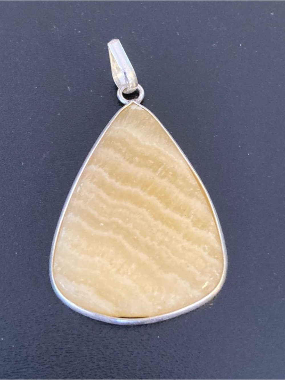 Polished Cream Teardrop Stone Pendant - Women Jewelry